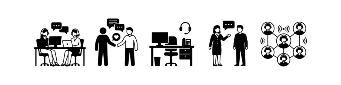 Set of pediatric dentistry icons featuring children, a friendly dentist, tooth brushing, and dental care symbols in a simple black and white doodle style for oral health education.