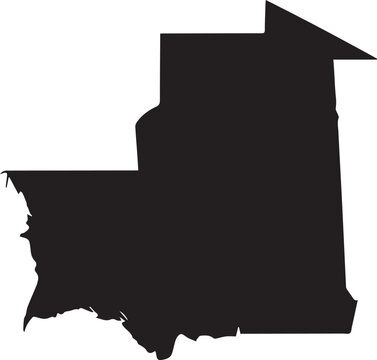 Black silhouette map of burkina faso isolated on transparent background, Vector, illustration