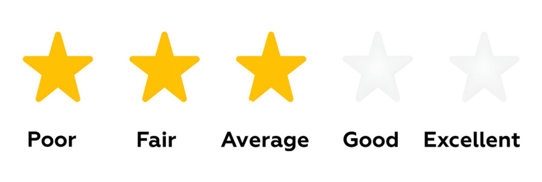 Star Rating Feedback Scale Icons &ndash; Customer Review Satisfaction Level Set