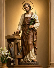 Fototapeta na wymiar São José Operário, São José, Pai adotivo de Jesus, Saint Joseph the Worker