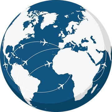 Global travel and aviation network around the world vector