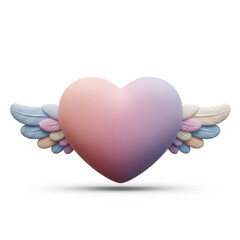 Naklejka premium Pastel Heart with Colorful Wings