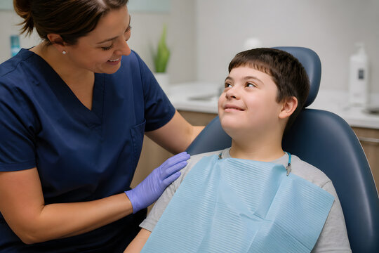 Special Needs Pediatric Dentist Visit &ndash; Child with Autism or Down Syndrome Receiving Gentle Dental Care