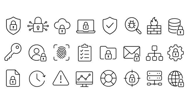 Iso 27001 Information Security Management Icons - 24 UI Vector Icons for Web and Mobile