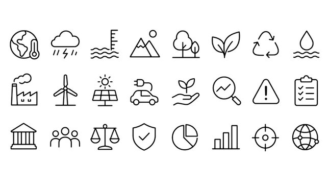 Tcfd Task Force Climate Financial Disclosure Icons - 24 Energy Vector Icons for Web and Mobile