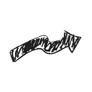  hand-drawn black arrow sketch. Simple cartoon motion graphic element for direction, tranparent background .alpha