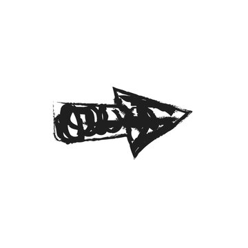Animated hand-drawn black arrow sketch. Simple cartoon motion graphic element for direction, tranparent background ,