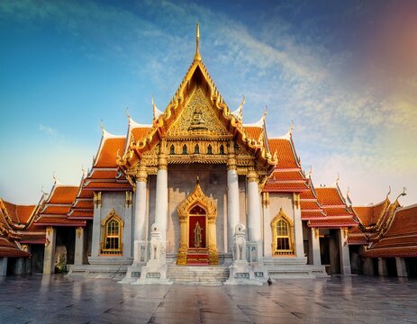 buddhist temple wat suthat thep wararam in bangkok thailand