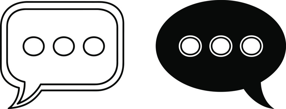 Two chat bubble icons Vector