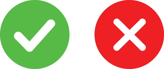 Obraz premium Check and cross icon Vector