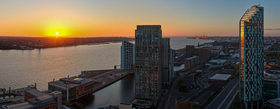 Sunset On The Mersey, Liverpool, England