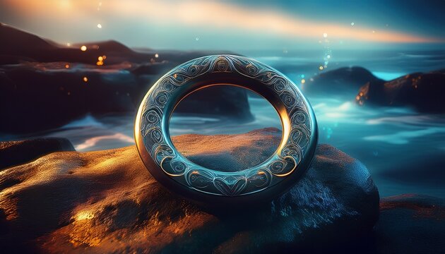 ringed seal on a stone generative ai