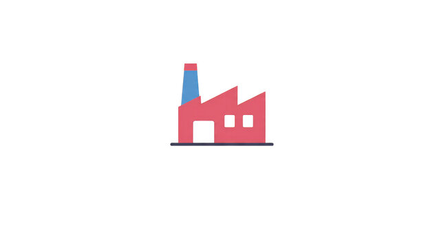 Stylized factory building illustration