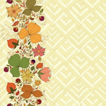 floral border, geometric pattern, greek key pattern, meander pattern, floral background, botanical border, autumn floral, vintage pattern, decorative background, wallpaper design, retro pattern, elega