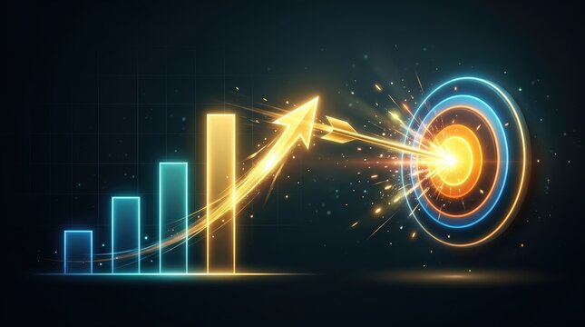 Colorfully animated bar chart illustrating explosive energy and joyful celebration at campaign end