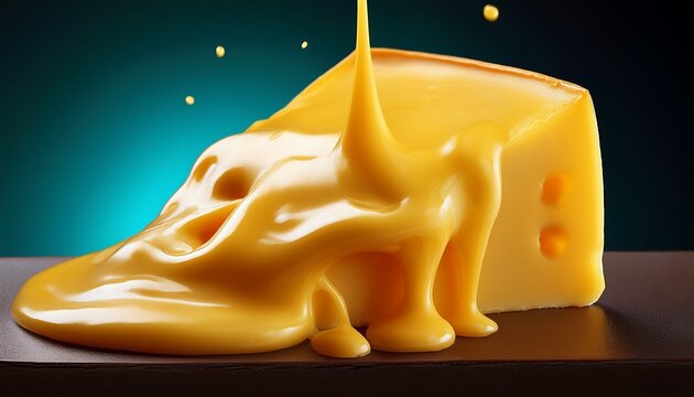 luxurious melted cheese pull close up