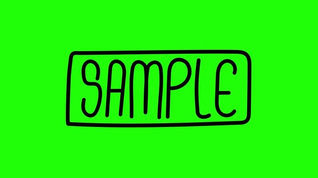 Sample Hand Drawn Text on Green Background