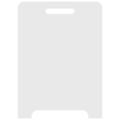 Flat vector illustration of an empty A frame signboard with handle at top. Blank design for custom messaging stands upright on flat surface. Ideal for advertising event promotions, sale announcements. © Ivan Burchak