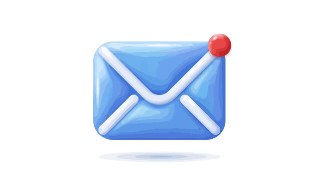 Cartoon envelope illustration with notification icon digital communication concept