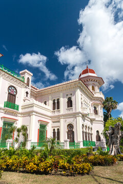 Cuba, Cienfuegos, Punta Gorda.  Arabic Palacio de Valle, a historic villa in built by the Italian architect, Alfredo Colli, in 1917.  It has elements of Moorish architecture.