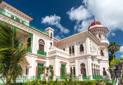 Cuba, Cienfuegos, Punta Gorda.  Arabic Palacio de Valle, a historic villa in built by the Italian architect, Alfredo Colli, in 1917.  It has elements of Moorish architecture.