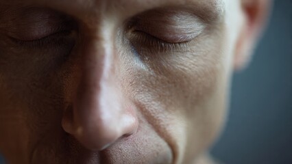 Fototapeta premium Close-up of Man with Closed Eyes