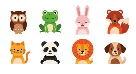 Obraz premium Cartoon animal portraits collection