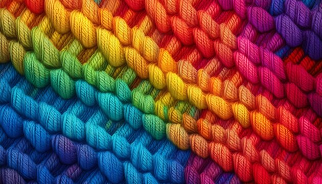 rainbow colors knitted fabric seamless pixel perfect pattern texture