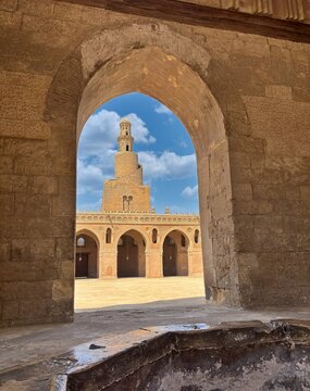 Mosque of Ibn Tulun in Cairo, Egypt, was built between 876 and 879 by Ahmed bin Tulun, the founder of the Tulunid dynasty, the first Turkic state established in Egypt.