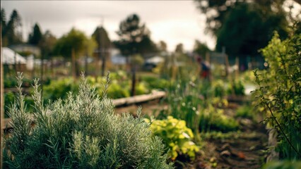 Obraz premium Organic Herb Garden with Fresh Rosemary