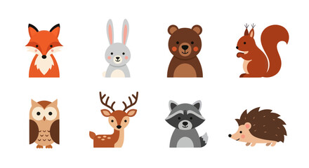 Fototapeta premium Cartoon forest animals illustration