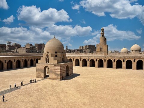 Mosque of Ibn Tulun in Cairo, Egypt, was built between 876 and 879 by Ahmed bin Tulun, the founder of the Tulunid dynasty, the first Turkic state established in Egypt.