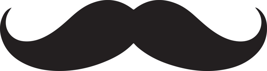 Fototapeta premium Black mustache icon graphic element for barbershop or gentleman style design