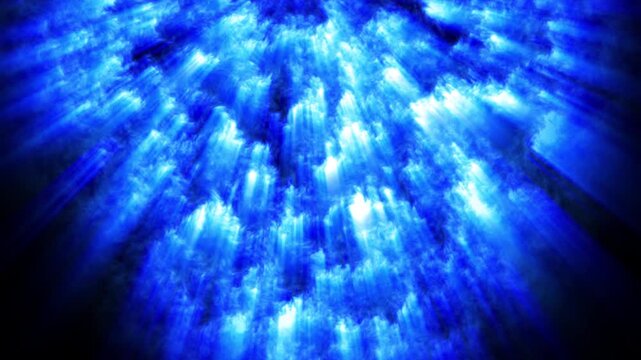 3d render VJ loop. Vivid nebula shines brightly. Radiant space formation bursting with lively colorful radiation effects. Sparkling nebula emits intense colorful light waves amidst cosmic energetic