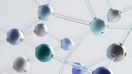 Obraz premium Minimalist web of floating network nodes – Perfect for computer science education, complex system analysis, or tech branding.