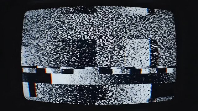 Vintage Television Static Screen Displaying Test Pattern.