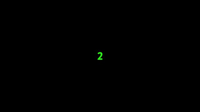 Simple Green Digital Number Countdown 10 to 1 Animation