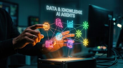 Fototapeta premium AI Agents for Data & Knowledge: Next-Gen Intelligent Solutions