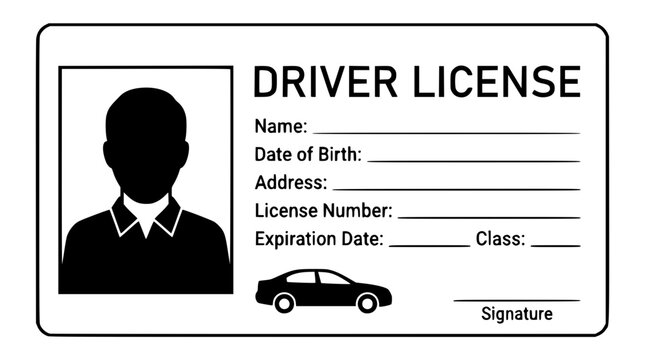 Simple vector illustration of a blank driver license card design