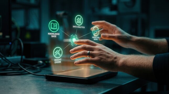 AI Data Analytics Interface with Knowledge Base, Insight Engine & Prediction Model Interaction