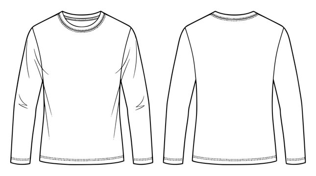 Blank long sleeve shirt vector illustration for fashion design