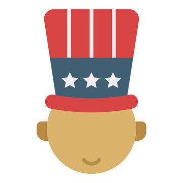 Boy Wearing Patriotic Top Hat