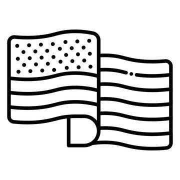 Waving American National Flag Fabric