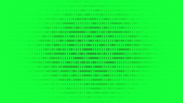 Binary code data stream background, digital information flow, abstract cyber security and programming concept animation