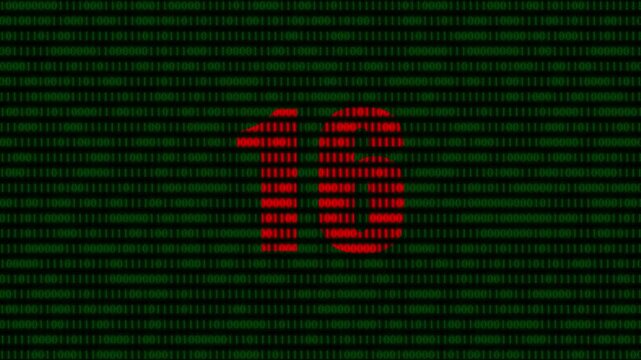 Digital countdown timer number 16 with red binary code animation on green matrix background, for tech presentations