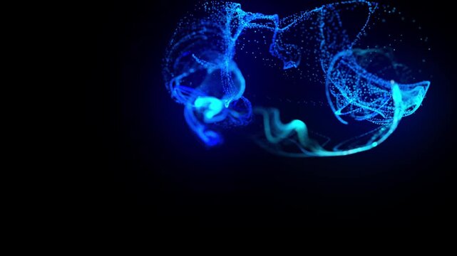 3d render glowing ink Stars mingle with cosmic mist. Astronomical fogs oscillate alongside shimmering celestial bodies and stars. Gaseous formations in sky whirl around with luminous stars and cosmic
