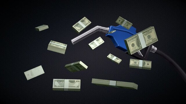 Rising cost of fuel concept animation
