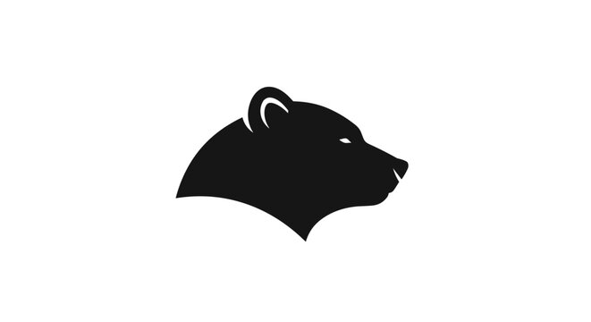 Black bear head profile silhouette.