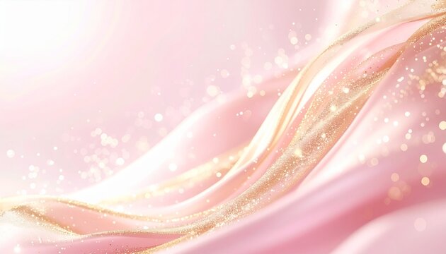 シャンパンローズ流れる光粒高級コスメ背景素材