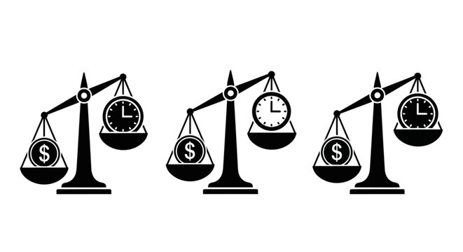 Balancing the scales of finance and time A visual representation of economic and temporal resource management